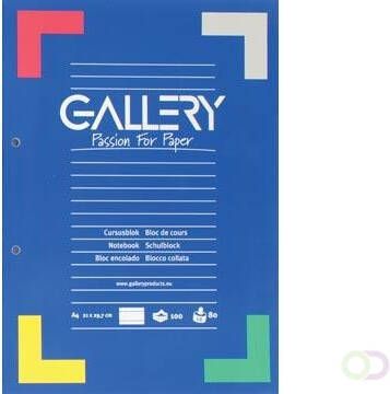 Gallery cursusblok ft A4 80 g mÃÂ² 2-gaatsperforatie gelijnd 100 vel